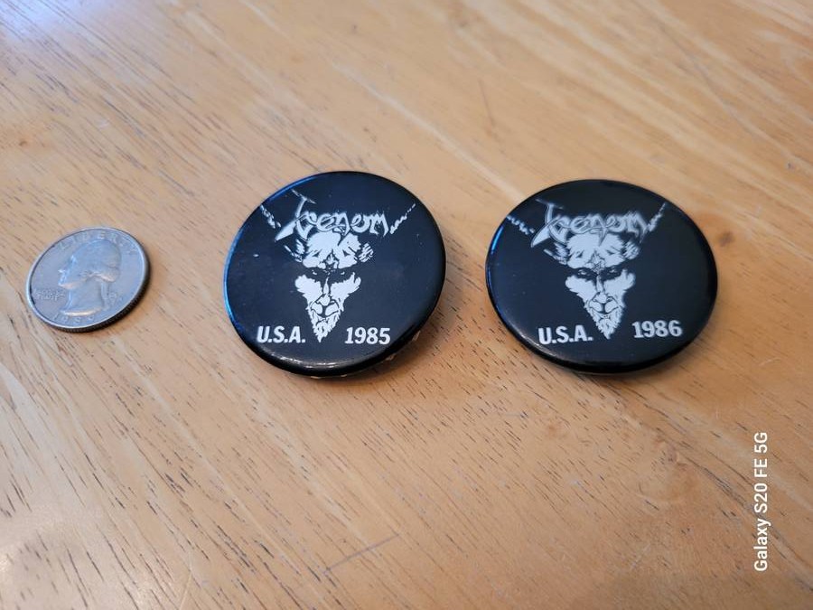 VENOM 1985/1986 USA TOUR BUTTONS