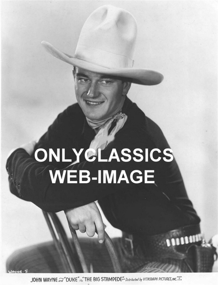 1932 JOHN WAYNE DUKE WESTERN COWBOY 10 GALLON HAT PHOTO “THE BIG STAMPEDE” MOVIE