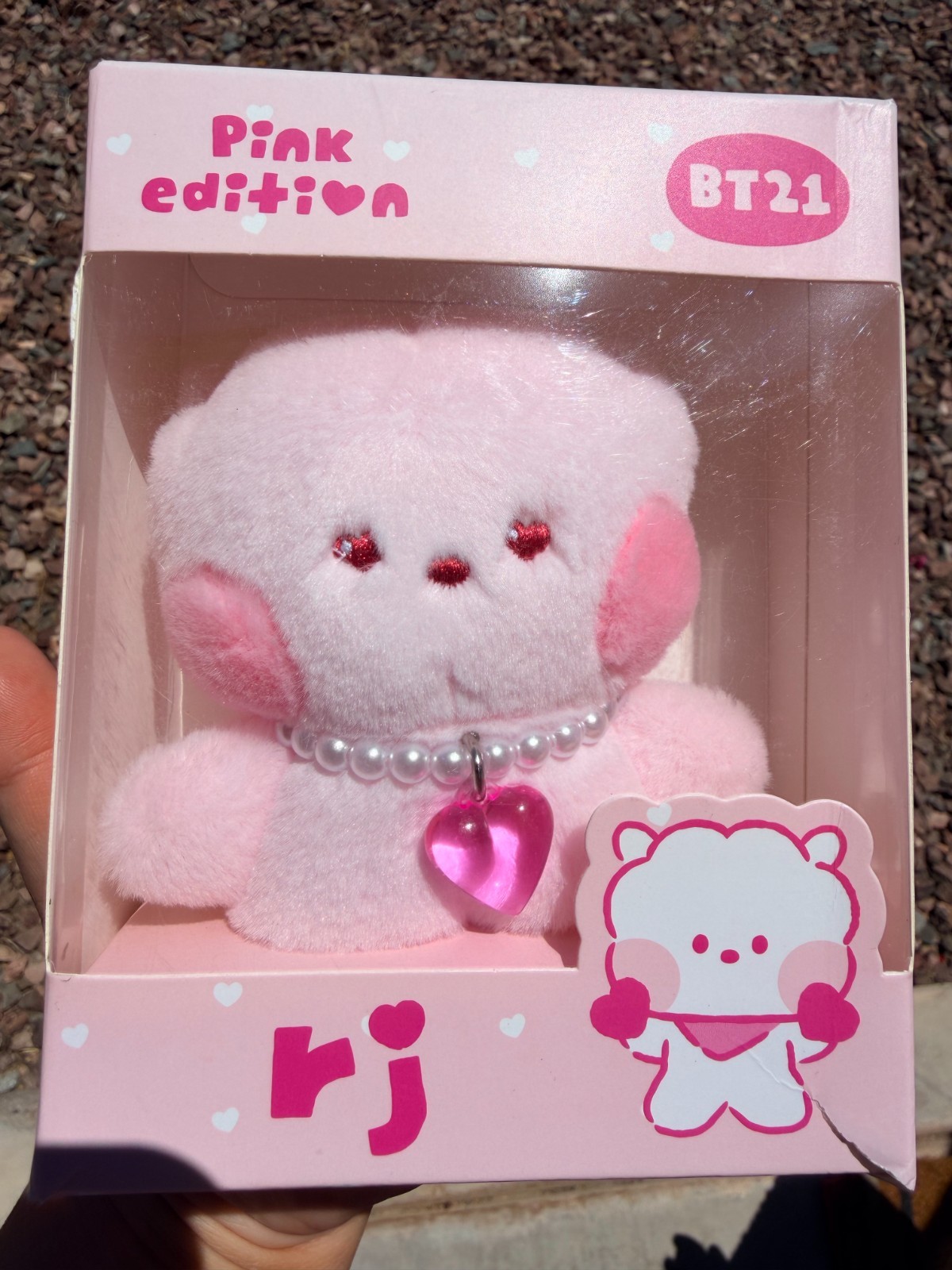 Official BT21 Plush Doll Figure – heart love letter pink edition BTS Jungkook