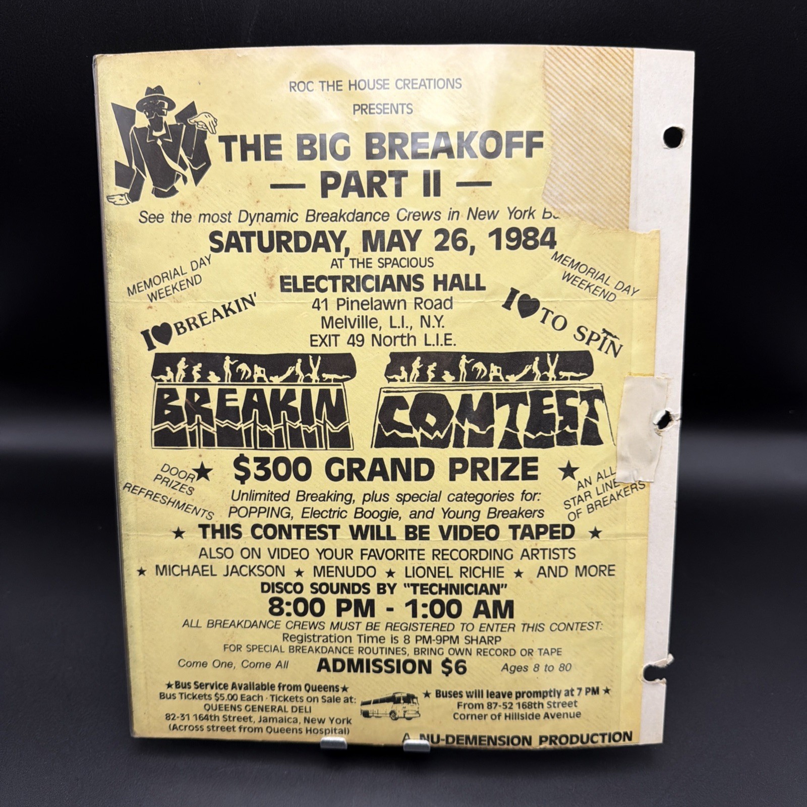 The Big Break off PT 2 New York City 1984 Invitation Flyer Breakdance RARE