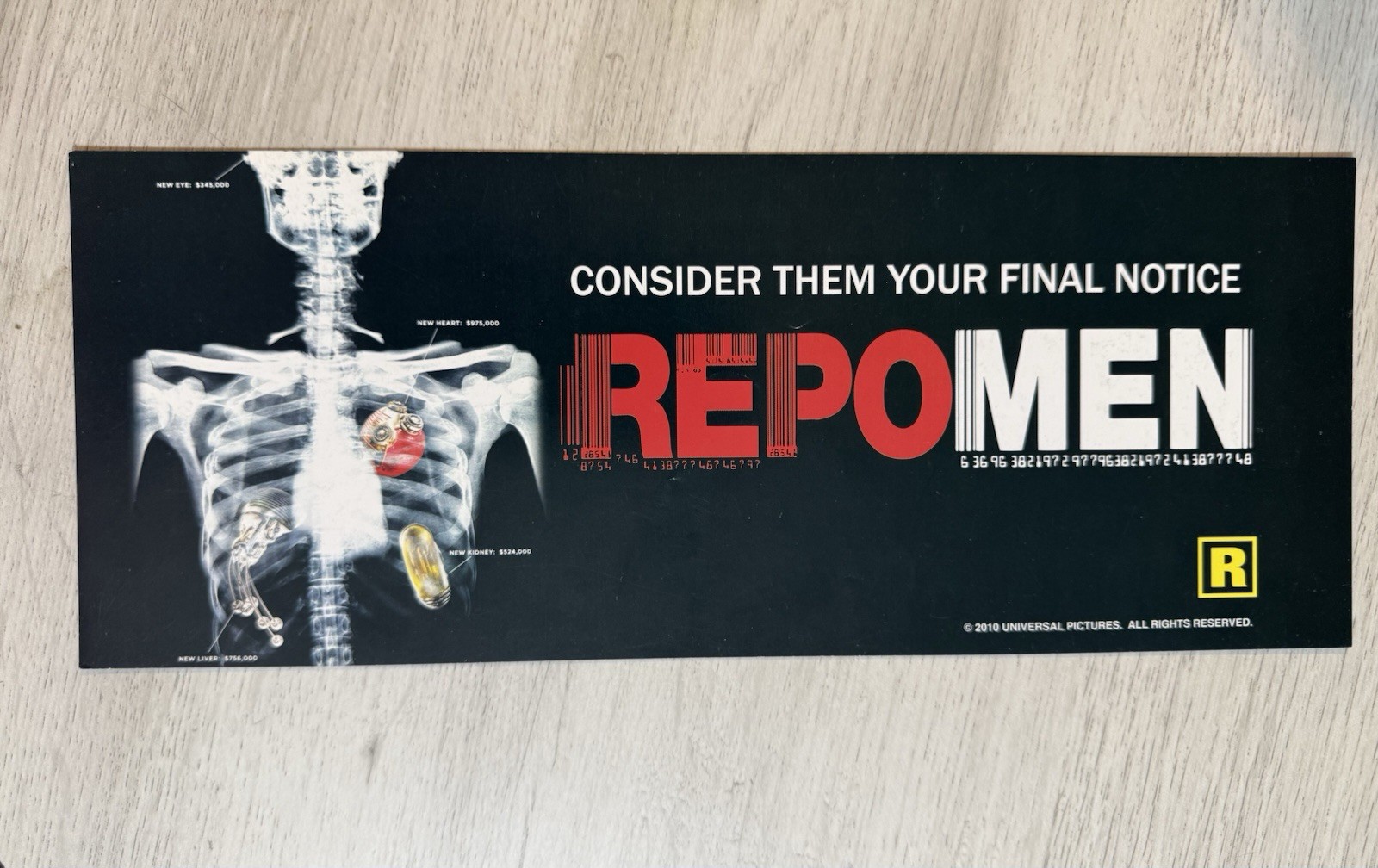 Repo Men (2010) – Double-Sided – Movie Jude Law – Theater Mylar / Poster 5×13