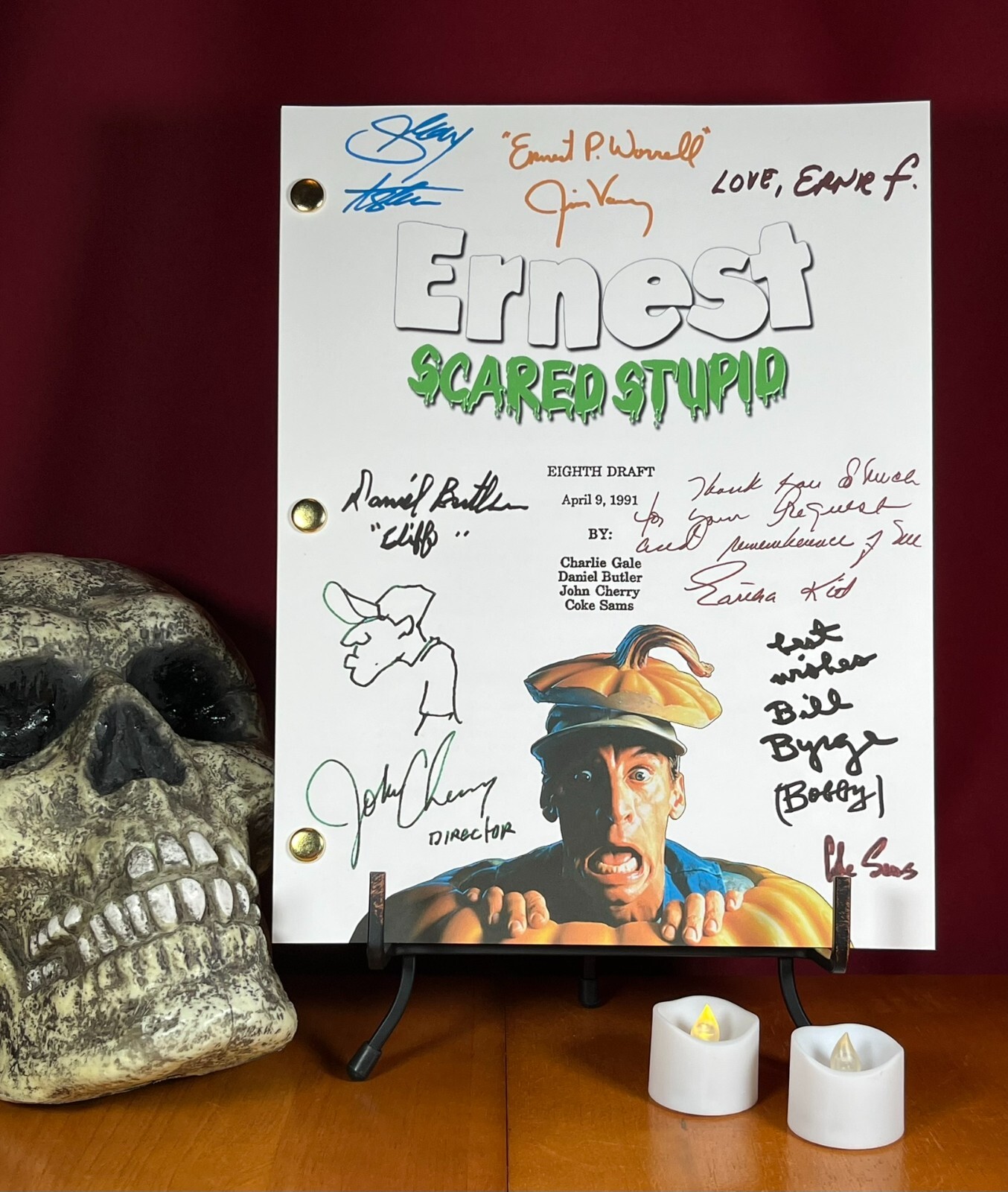 Ernest Scared Stupid Script Signed- Autograph Reprints- Halloween