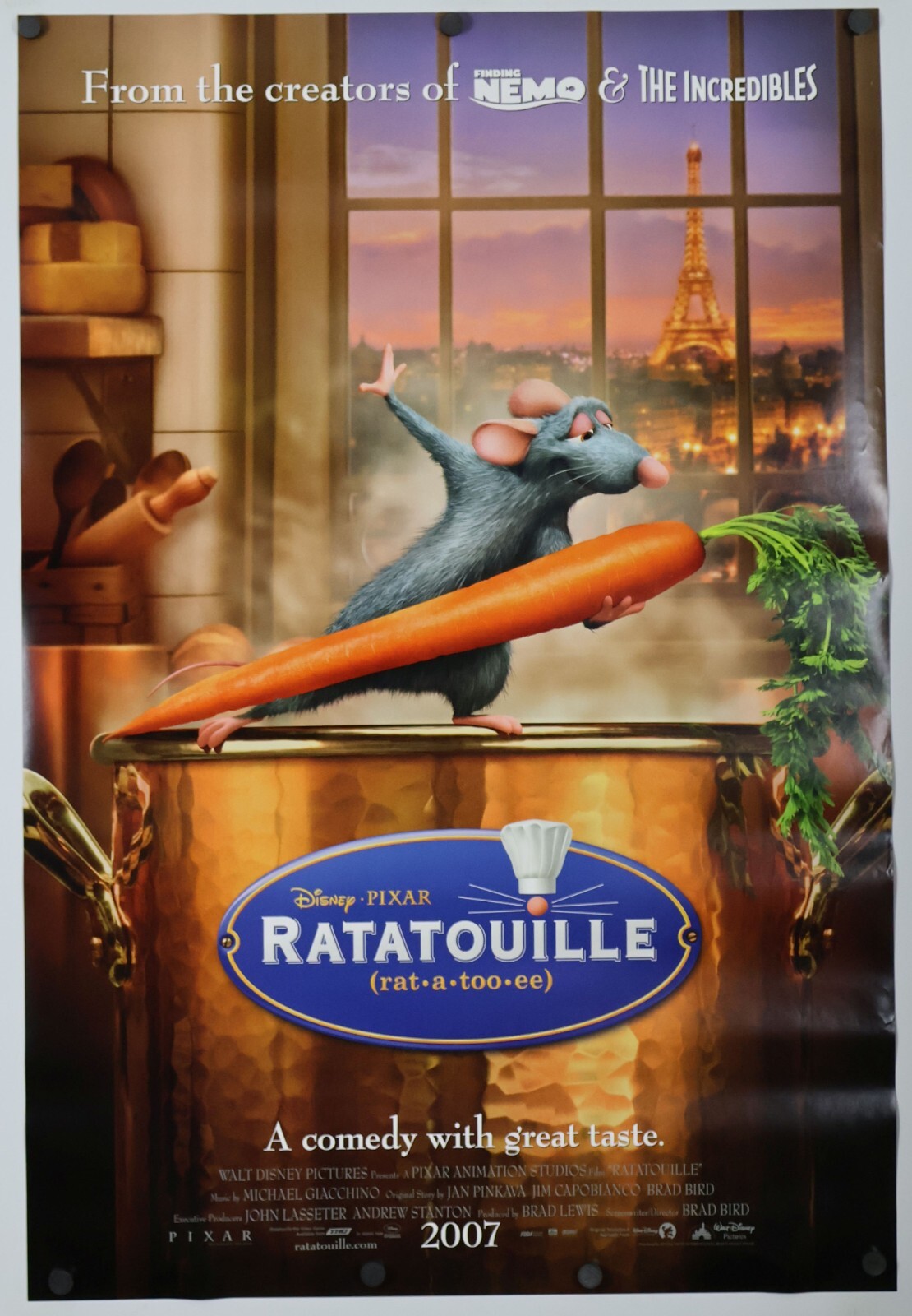 Ratatouille – original DS movie poster D/S 27×40 INTL 2007 Pixar RARE Best art!