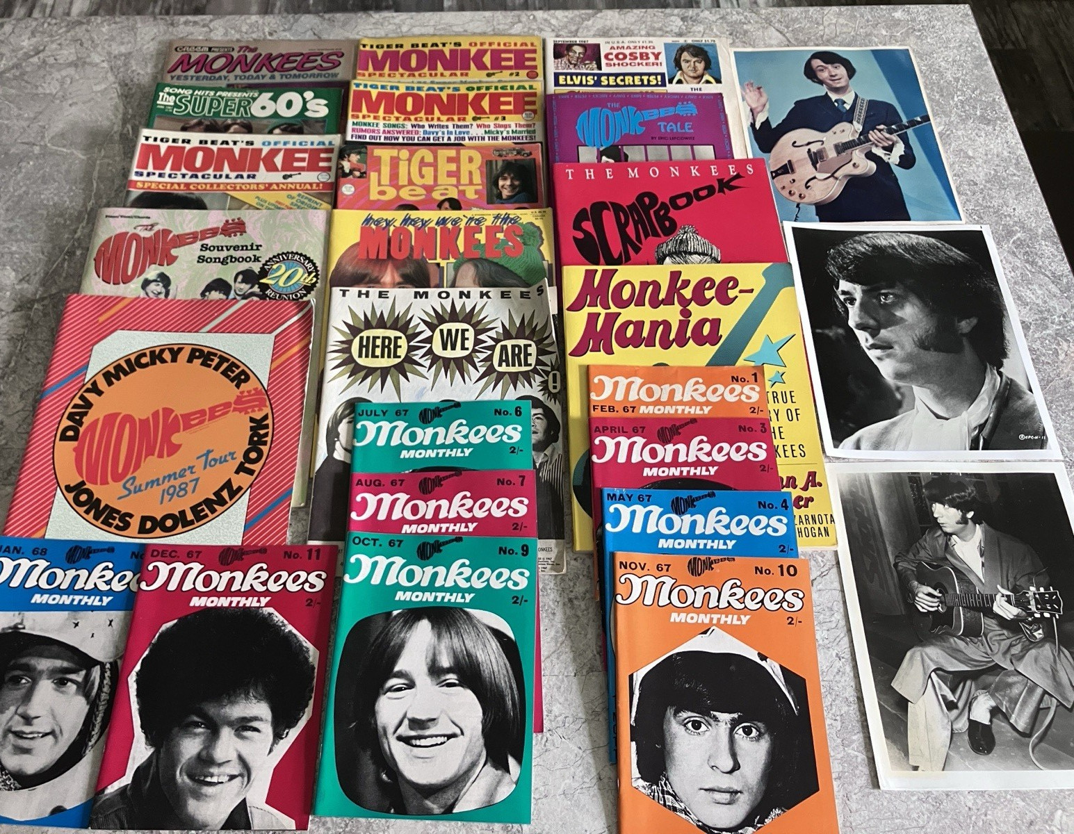 Huge Monkees Memorabilia Lot Magazines, Songbook, Scrap Book & Photos