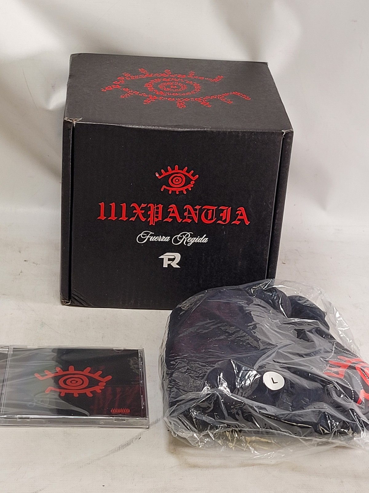 Fuerza Regida Exclusive Box CD Signed By JOP. Box and L Xpantia Shirt