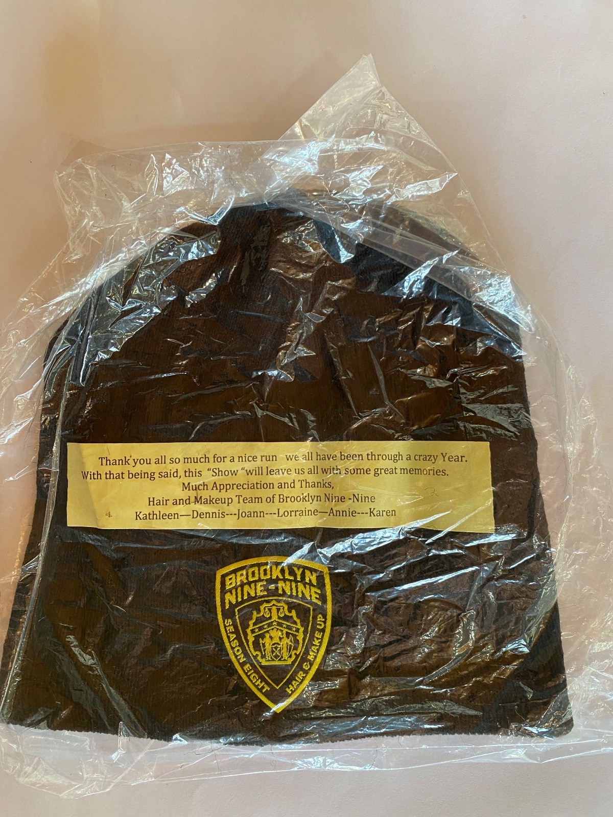 Rare Brooklyn 99 Season 8 Cast & Crew Beanie – Hair & Makeup Dept Gift New!