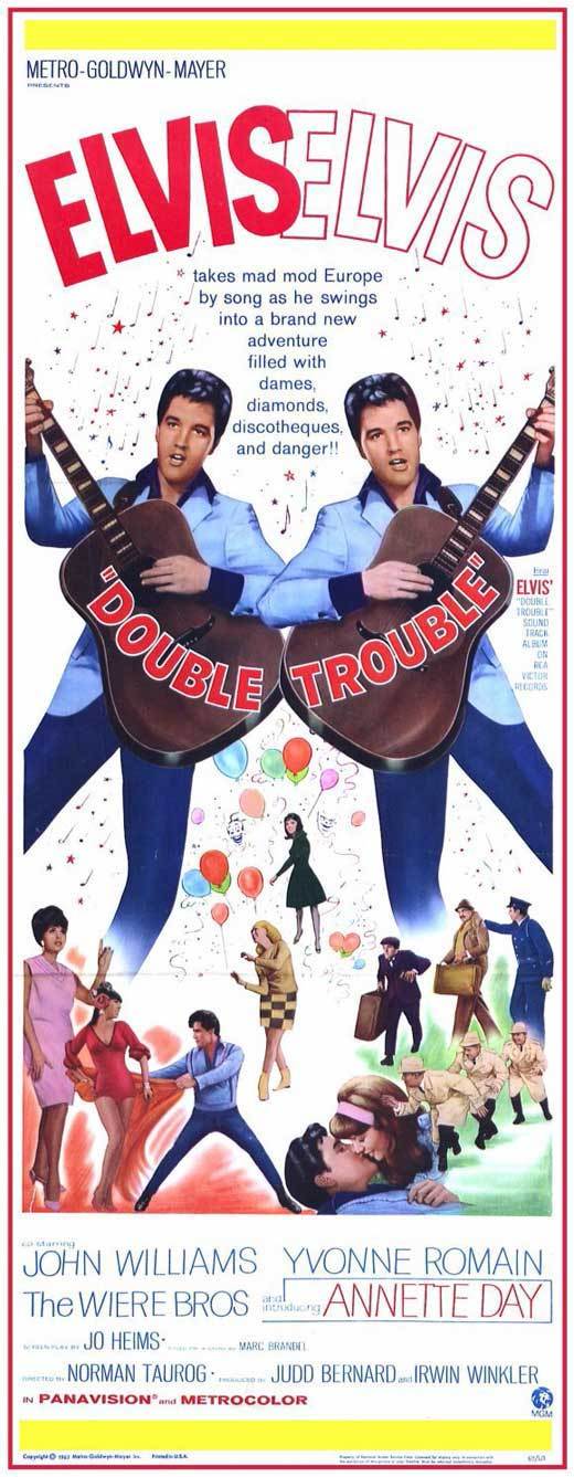 DOUBLE TROUBLE Movie POSTER 14×36 Insert Elvis Presley Annette Day John Williams