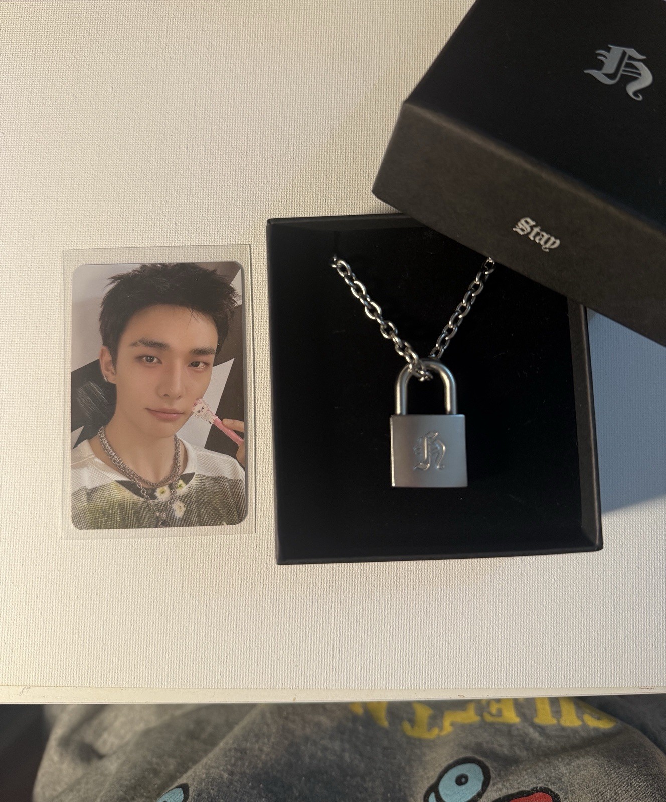 Stray Kids Hyunjin celebrATE Popup Padlock Necklace w/ Photocard New FS