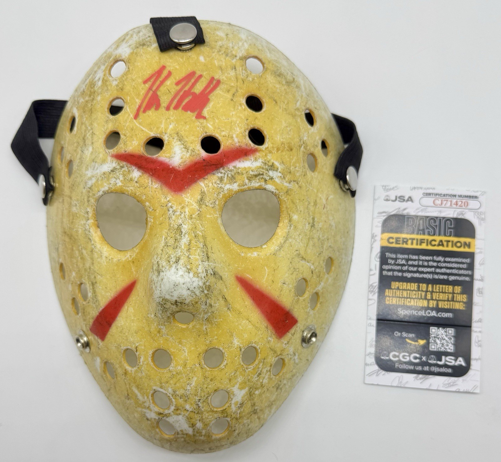 KANE HODDER HAND SIGNED AUTOGRAPH “JASON” FRIDAY THE 13TH MASK +JSA COA