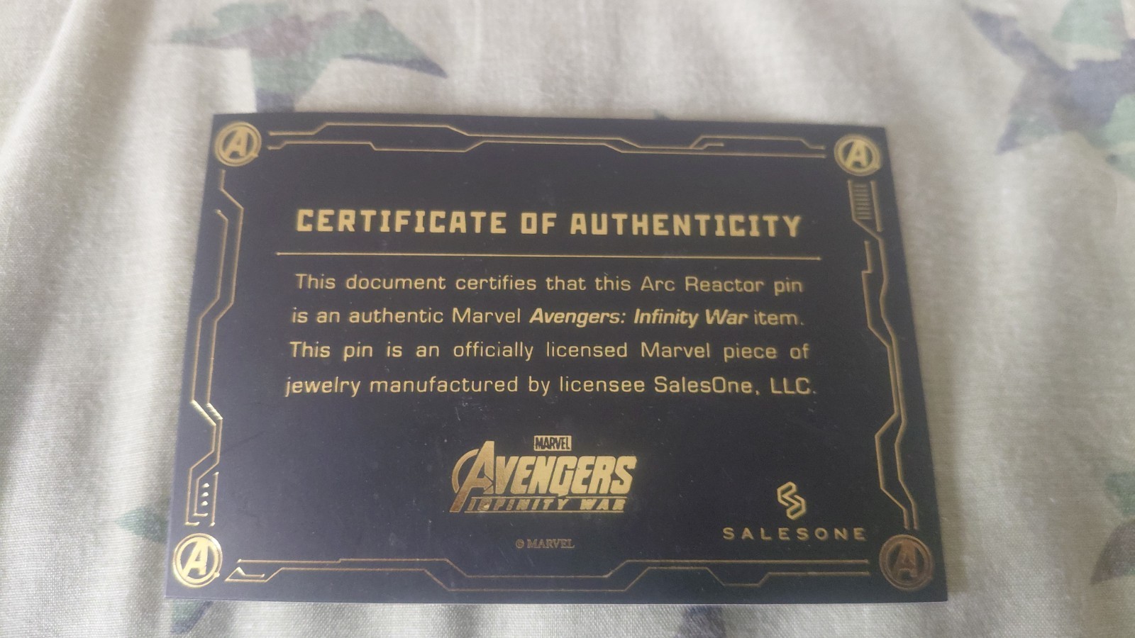 Avengers Infinity War Mark 50 arc reactor pin