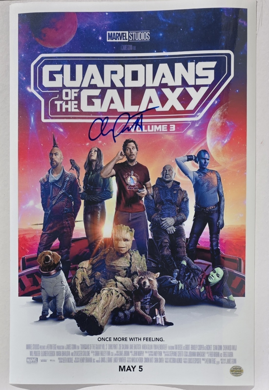 Guardians of the Galaxy Vol 3 Signed Chris Pratt Marvel Movie Poster 11X17 RP