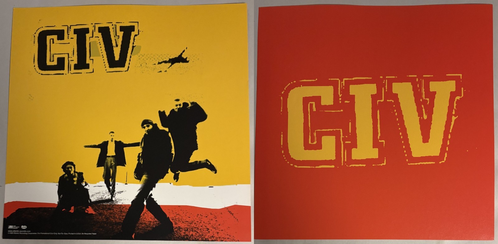 CIV Thirteen Day Getaway 12×12 record store promo poster flat 2sided 1995 PUNK