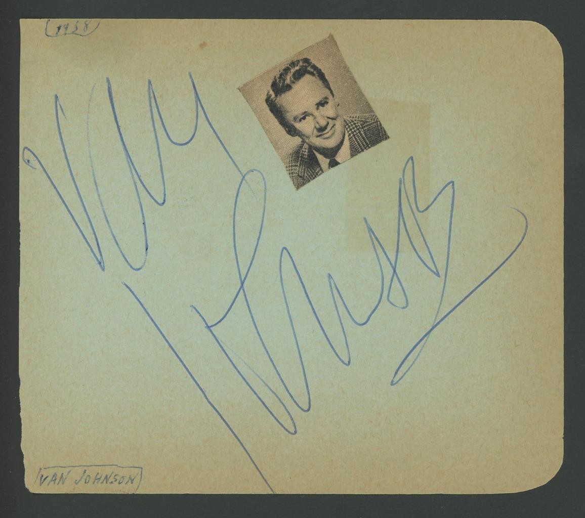 VAN JOHNSON (1916-2008) signed album page | “Caine Mutiny” – autograph