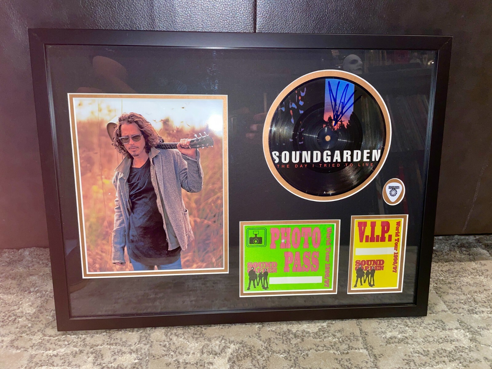 Soundgarden CHRIS CORNELL autographed signed vinyl record LP framed BAS Beckett