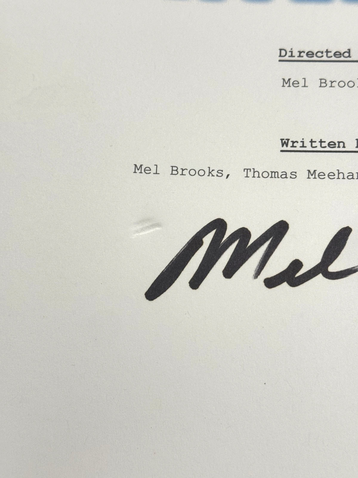 Mel Brooks “Spaceballs” Signed Autograph Movie Script Screenplay Beckett COA