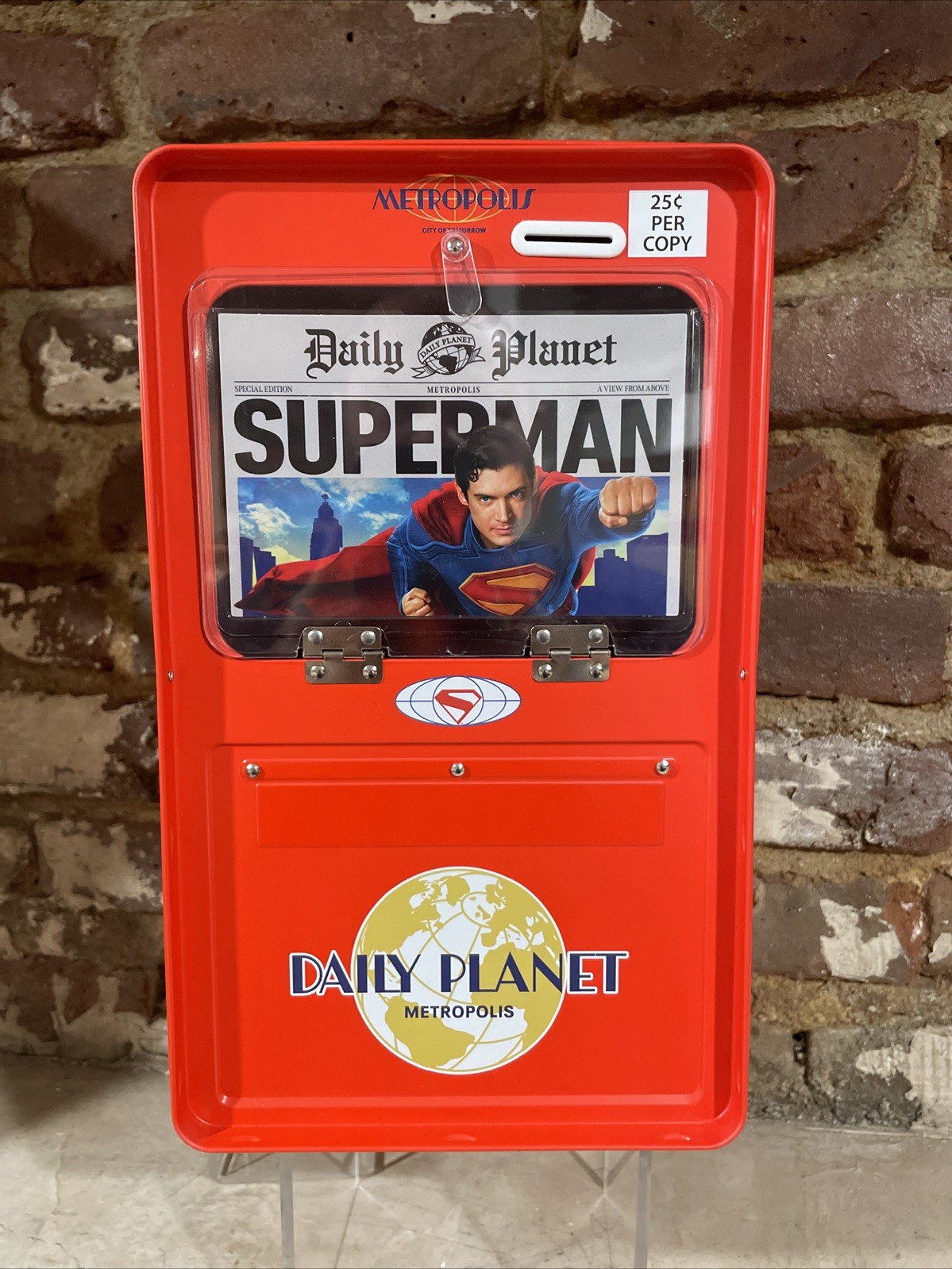 NEW 2025 Superman Popcorn Bucket Tin- Daily Planet AMC Exclusive Newspaper Stand
