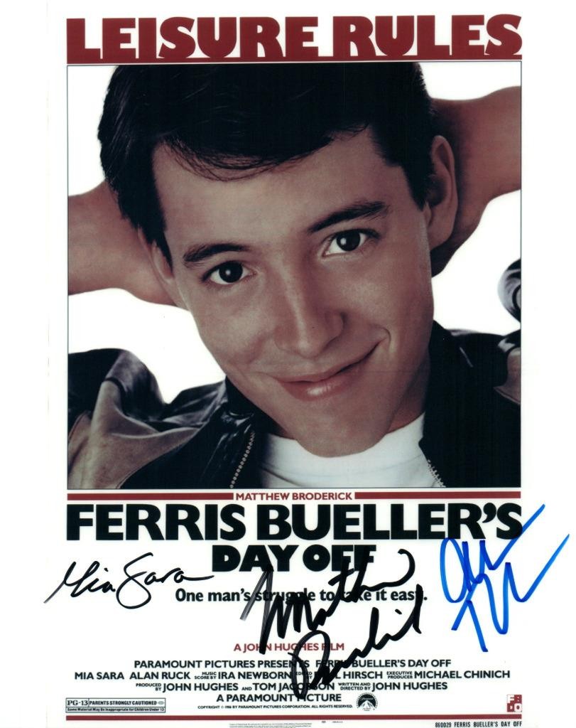 Alan Ruck Matthew Broderick Sara signed 8×10 Picture autographed Photo Pic COA