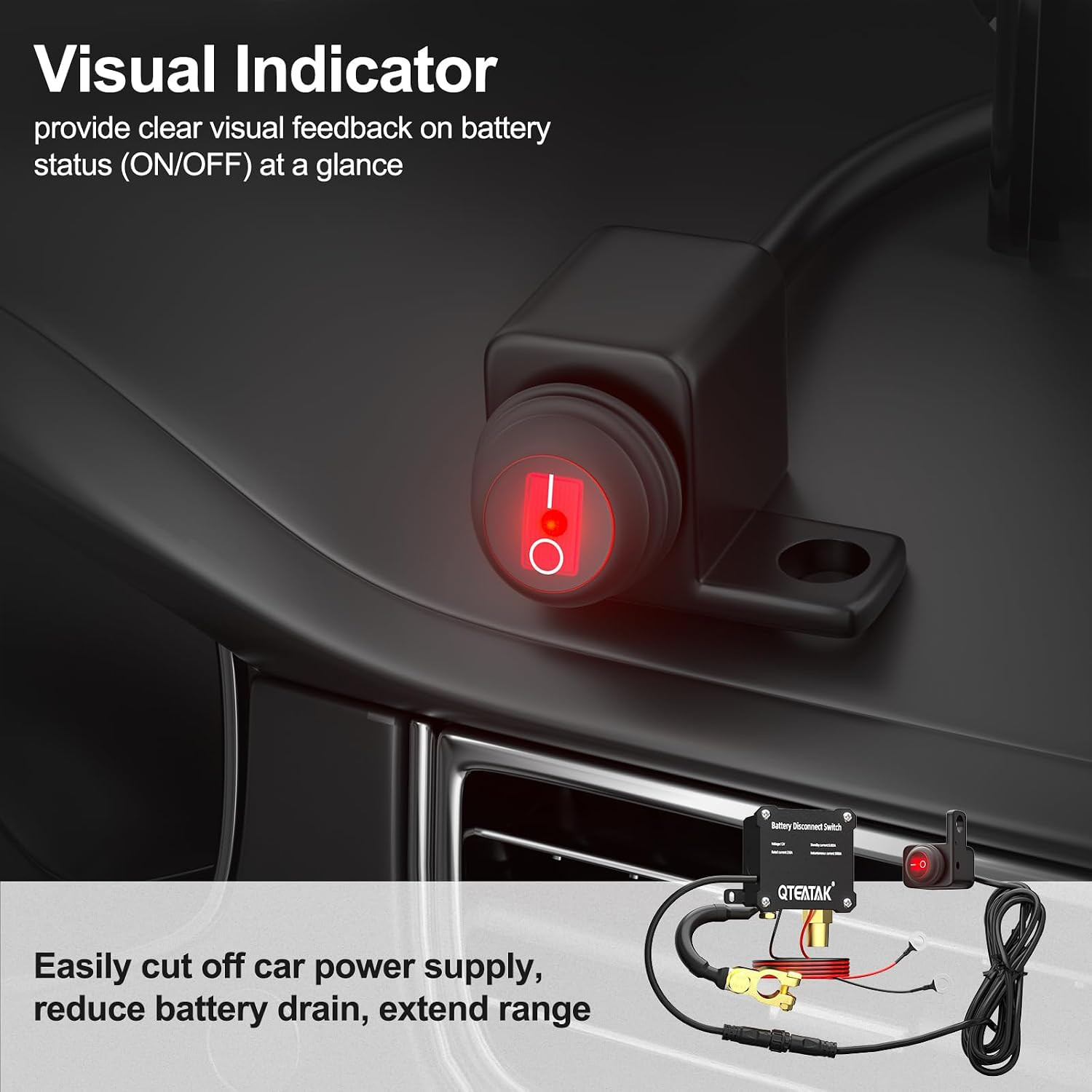 12V 250A Battery Disconnect Switch Kill Switch, Prevent Battery Drain for Car Tr
