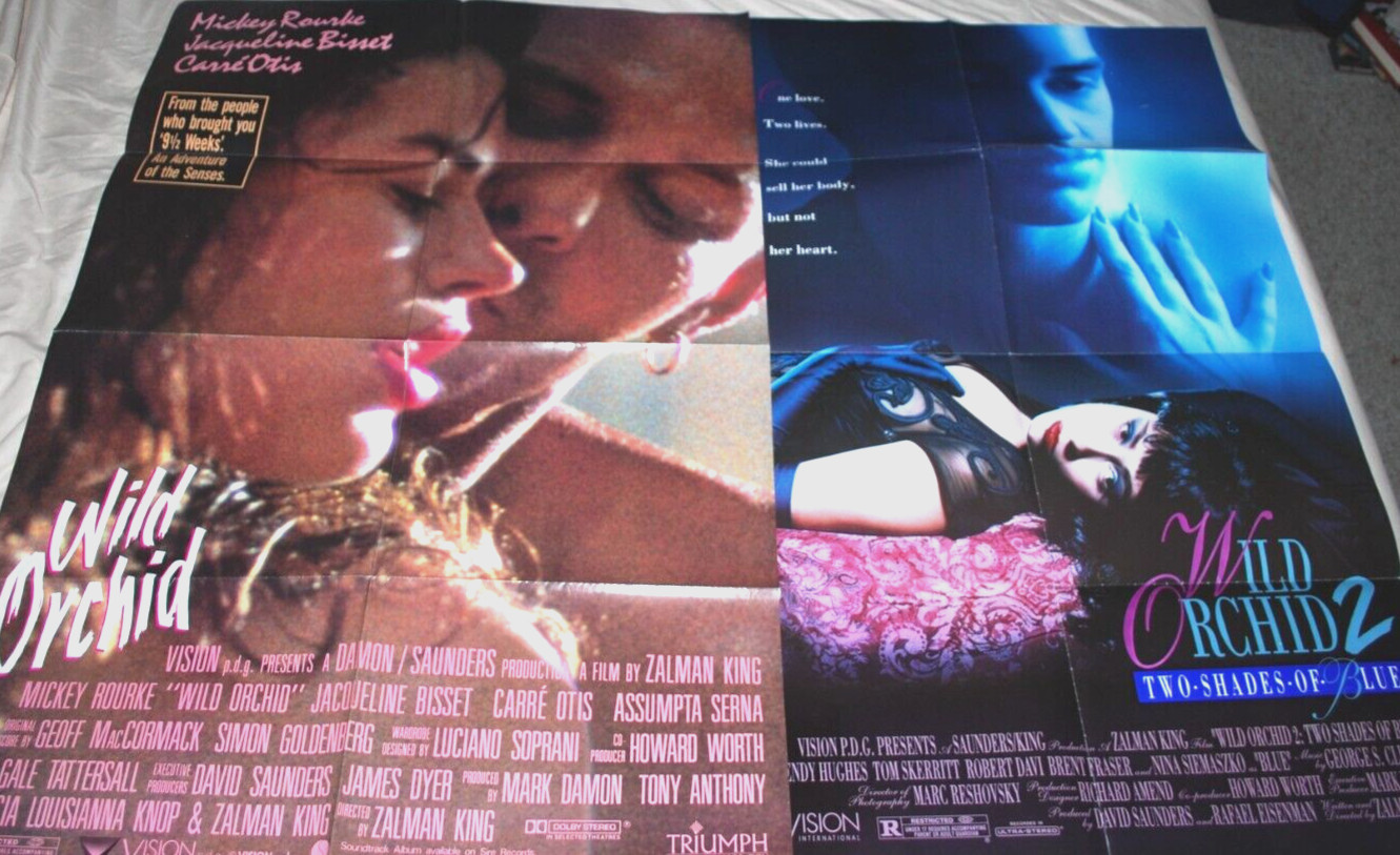 Wild Orchid & Wild Orchid 2 Original Movie Posters Mickey Rourke