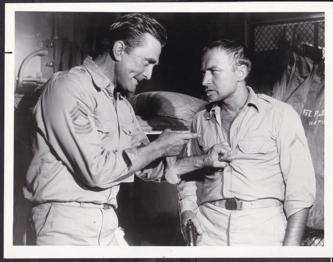 Kirk Douglas and Nick Adams in The Hook 1963 movie photo 50371