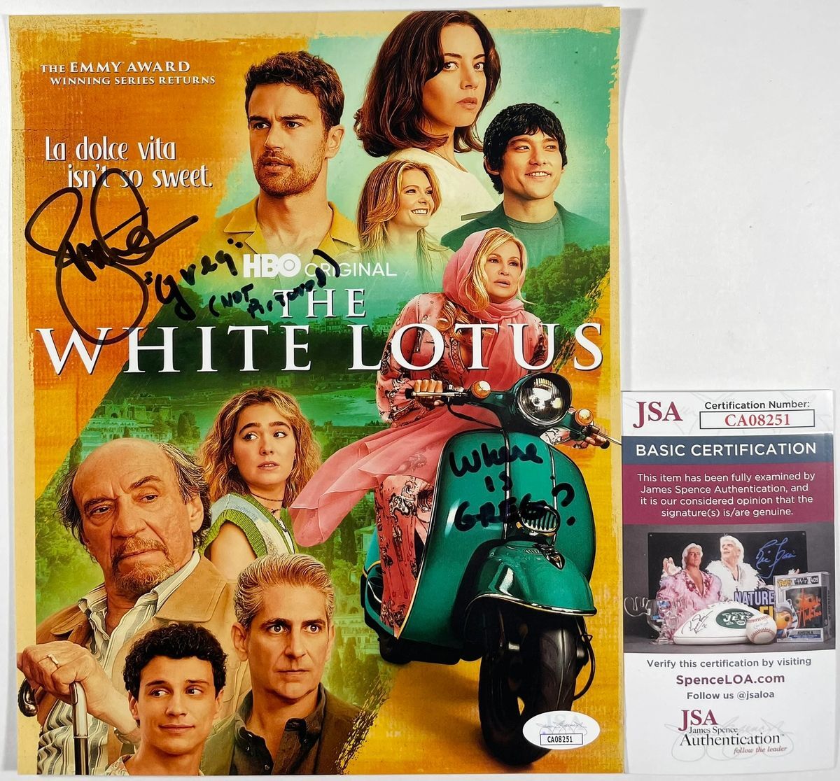 Jon Gries Signed The White Lotus 8×10 Mini Poster Photo B Autograph JSA COA