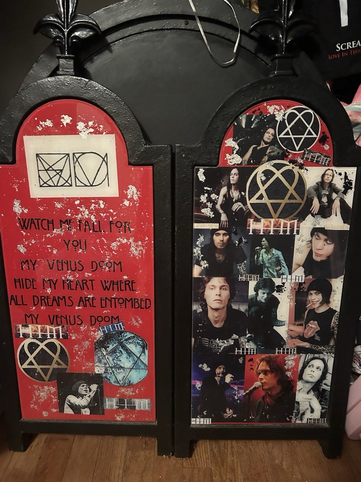 HIM Band Gothic Folding Shrine Display Board Heartagram Ville Collage