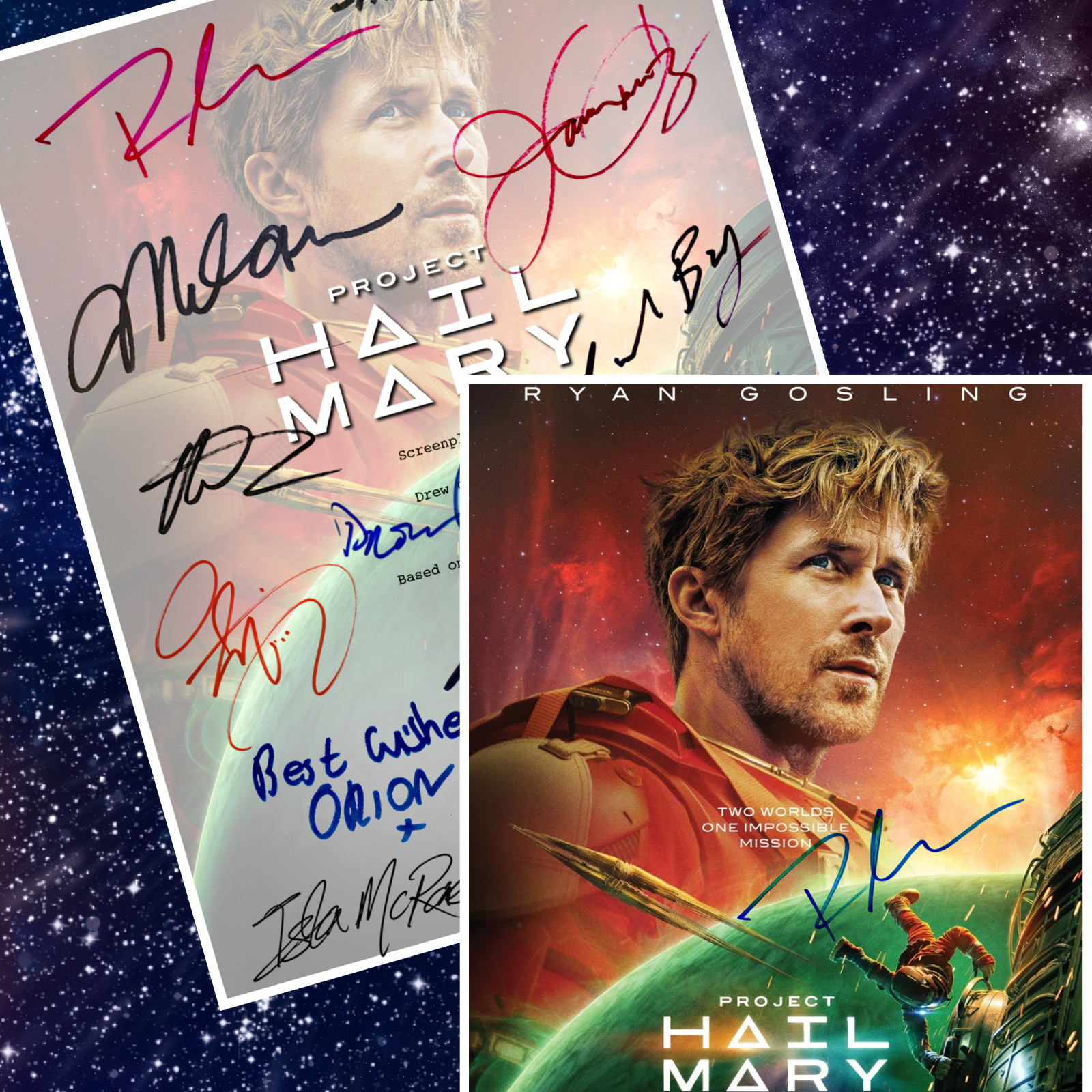Project Hail Mary Script Signed Autograph Reprints Ryan Gosling 8.5×11 Poster