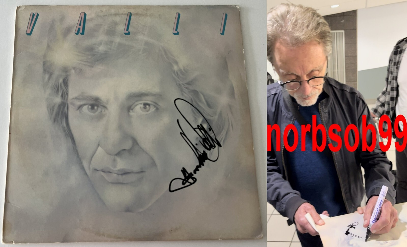FRANKIE VALLI & THE FOUR SEASONS SIGNED VINYL w/EXACT VIDEO PROOF & BECKETT COA