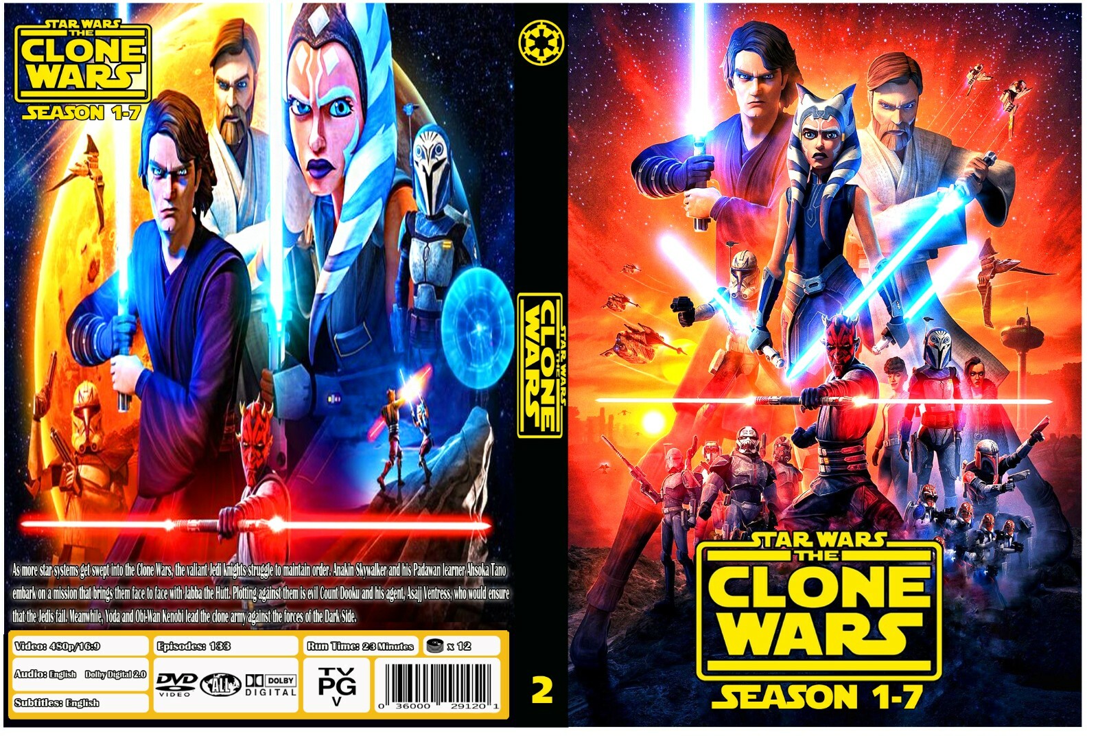 Star Wars The Clone Wars Animated Series Season 1-7 English Audio with Eng Subs
