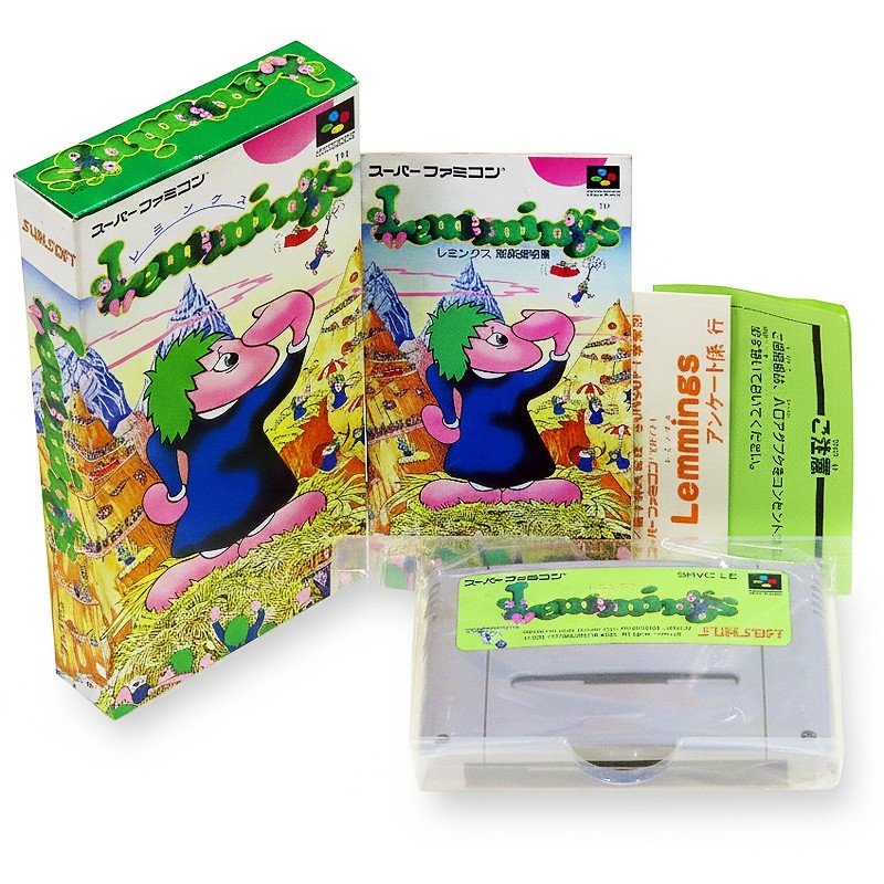 LEMMINGS Nintendo Super Famicom SFC Japan Import SUNSOFT NTSC-J Comp Near Mint
