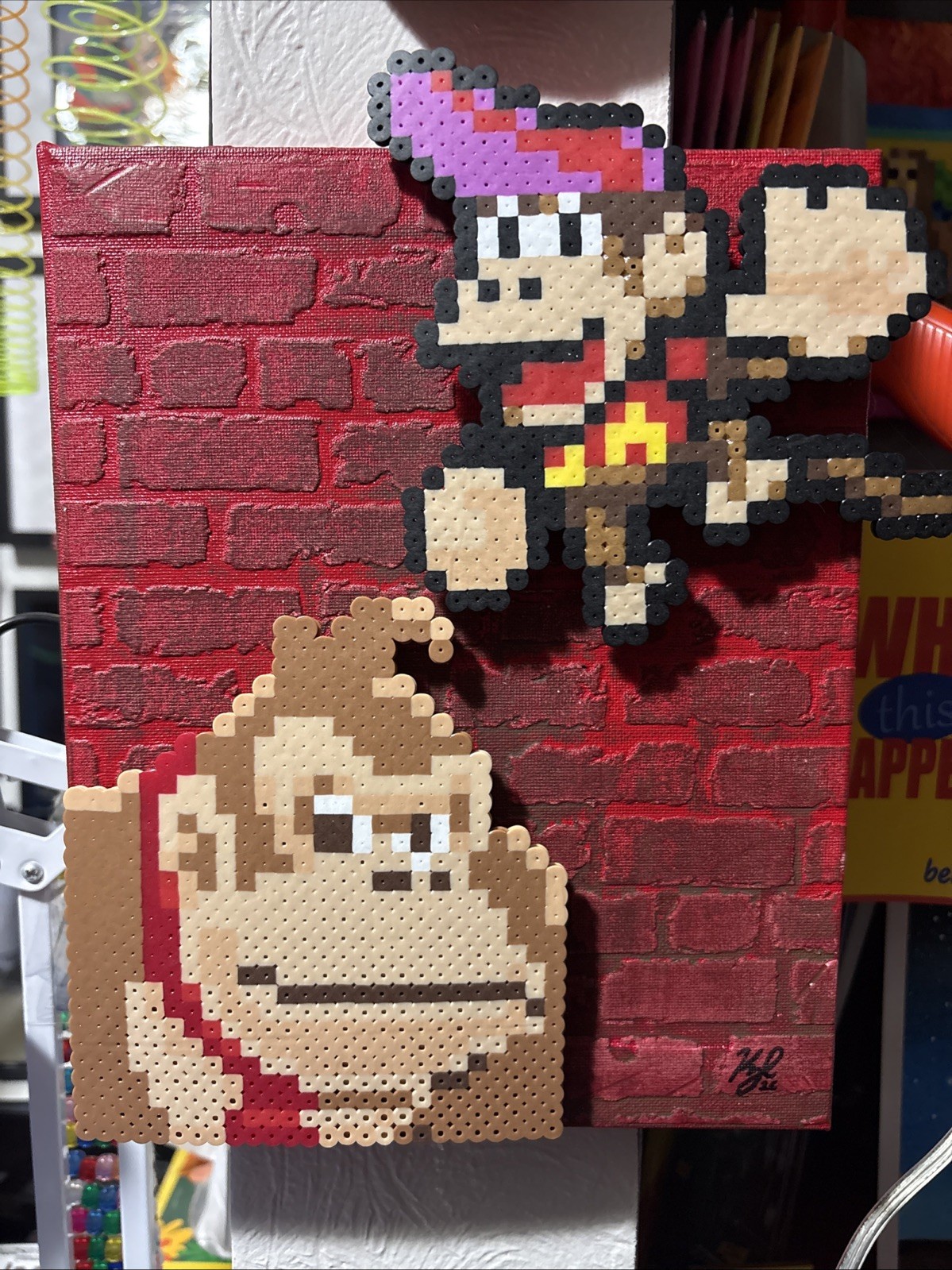 Donkey Kong pixel 8bit Game Art Nintendo NES Artwork retro gameroom Canvas New