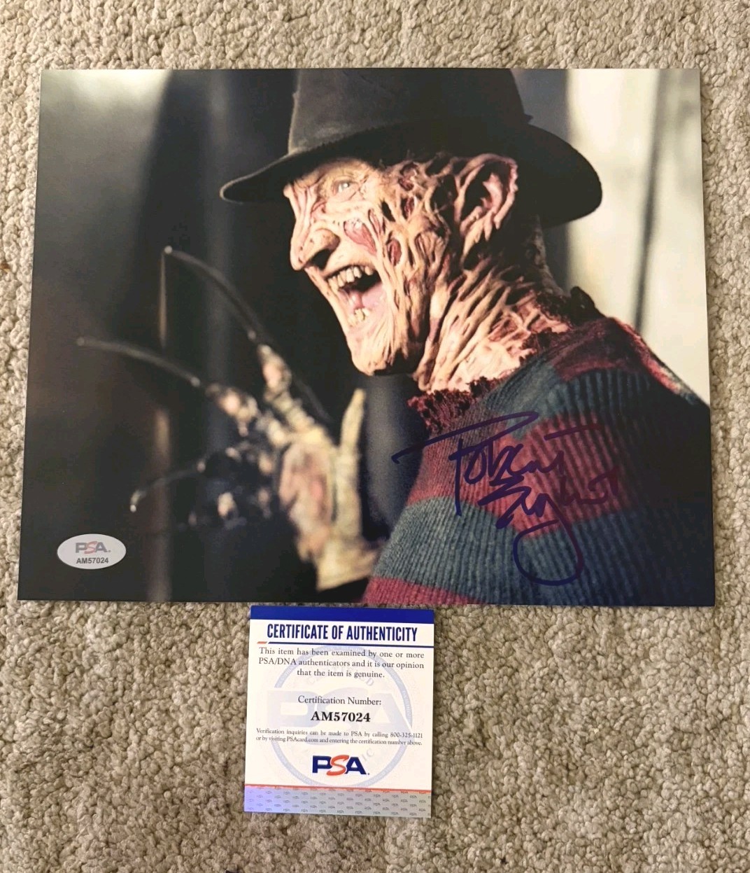 ROBERT ENGLUND SIGNED 8X10 PHOTO FREDDY KRUEGER PSA/DNA AUTHENTICATED COA AUTO