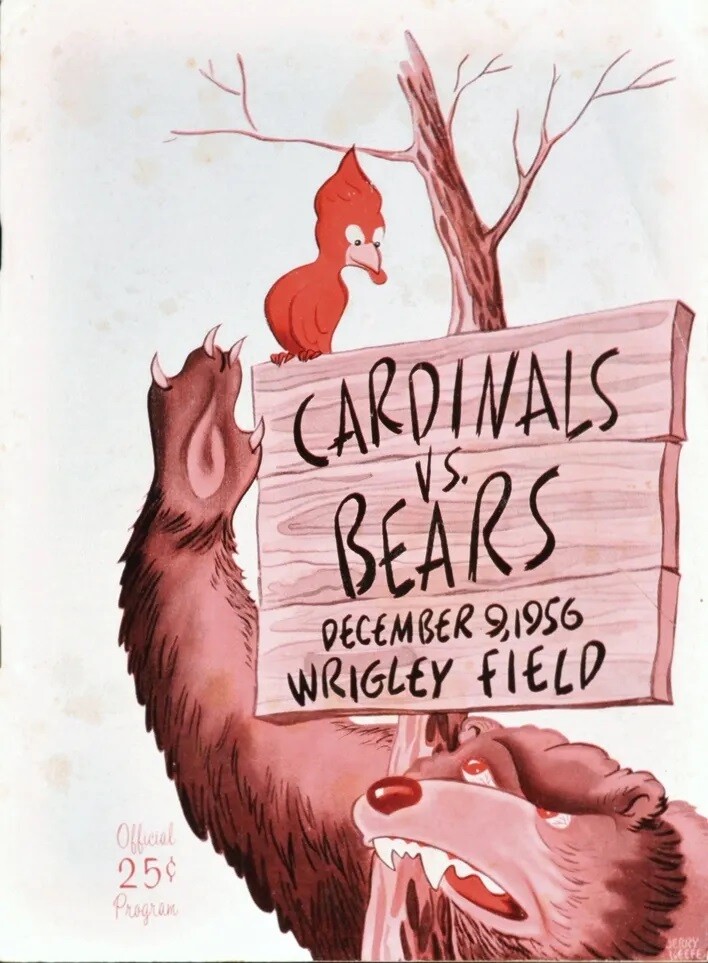 1956 Chicago Bears Vs Chicago Cardinals Football Game Program 8×10 PHOTO PRINT