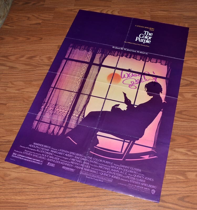 COLOR PURPLE Signed WHOOPI GOLDBERG Autograph Folded ORIGINAL POSTER UACC RD#228