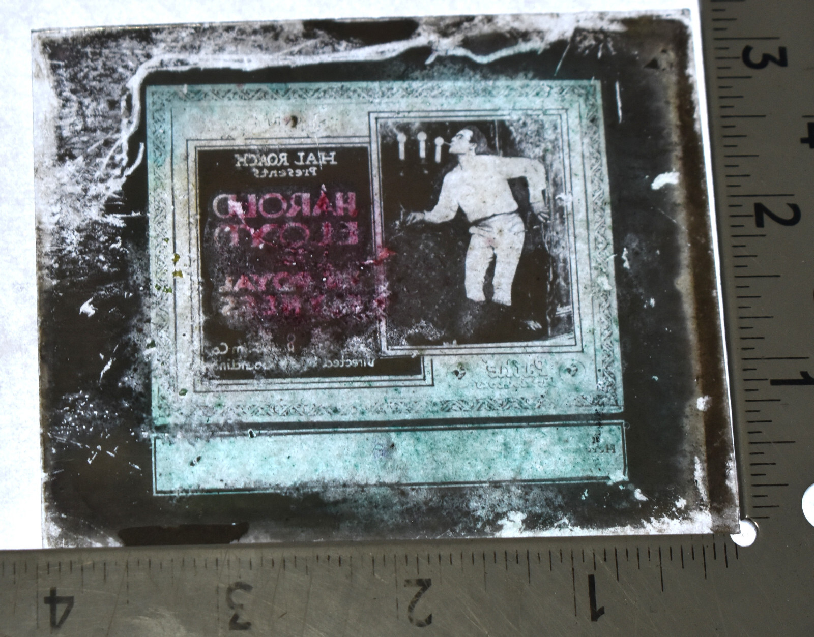 RARE Vintage 1920 Harold Lloyd HIS ROYAL SLYNESS Silent Film Glass Slide