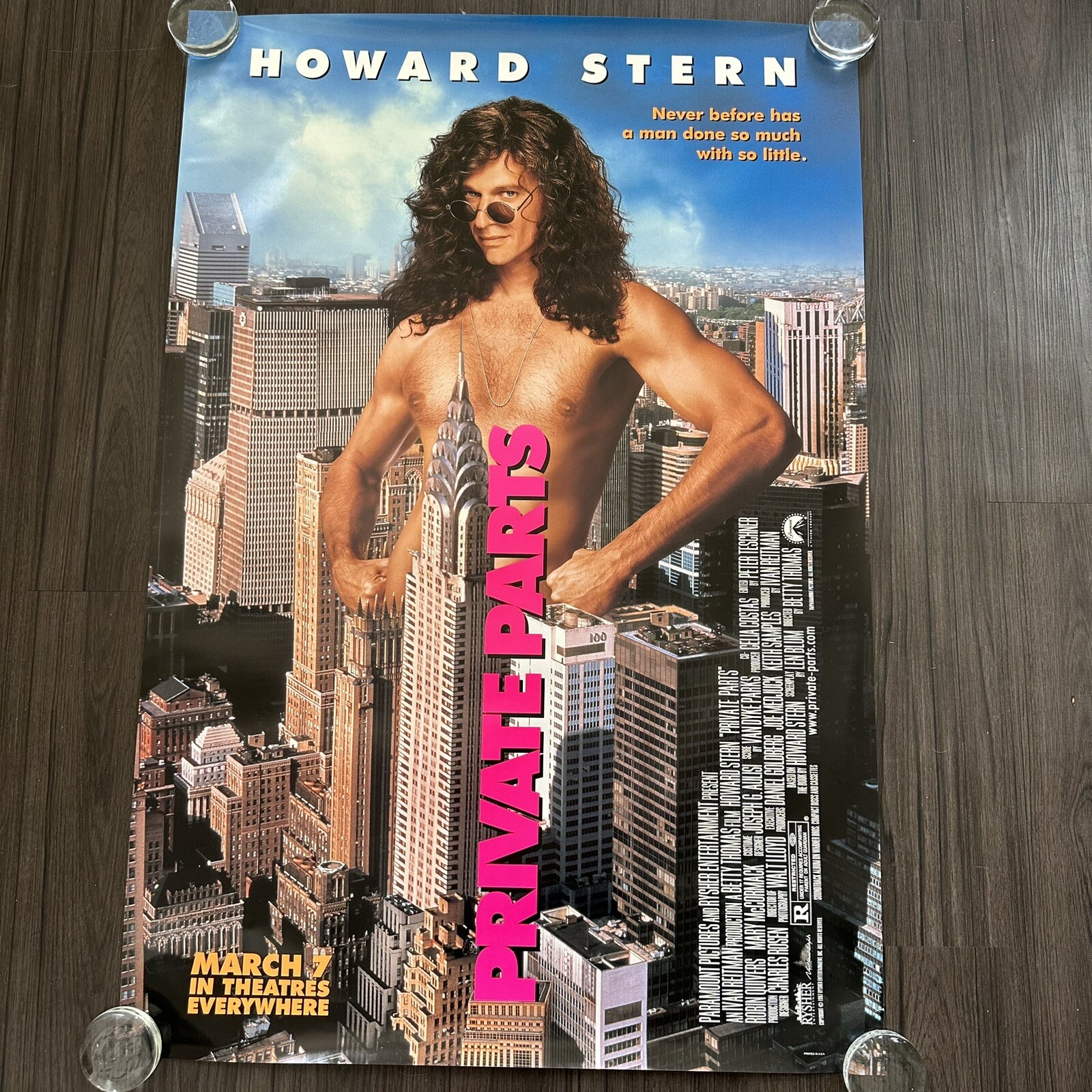 VTG Private Parts Original 1996 Movie Poster Double Sided 27×46” Howard Stern