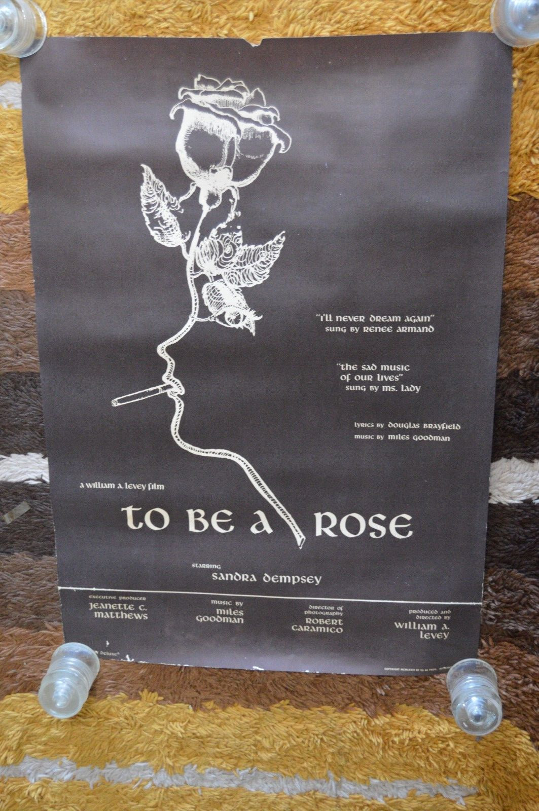 Vintage To Be a Rose Original Movie Poster Sandra Dempsey RARE 32″x22.25″