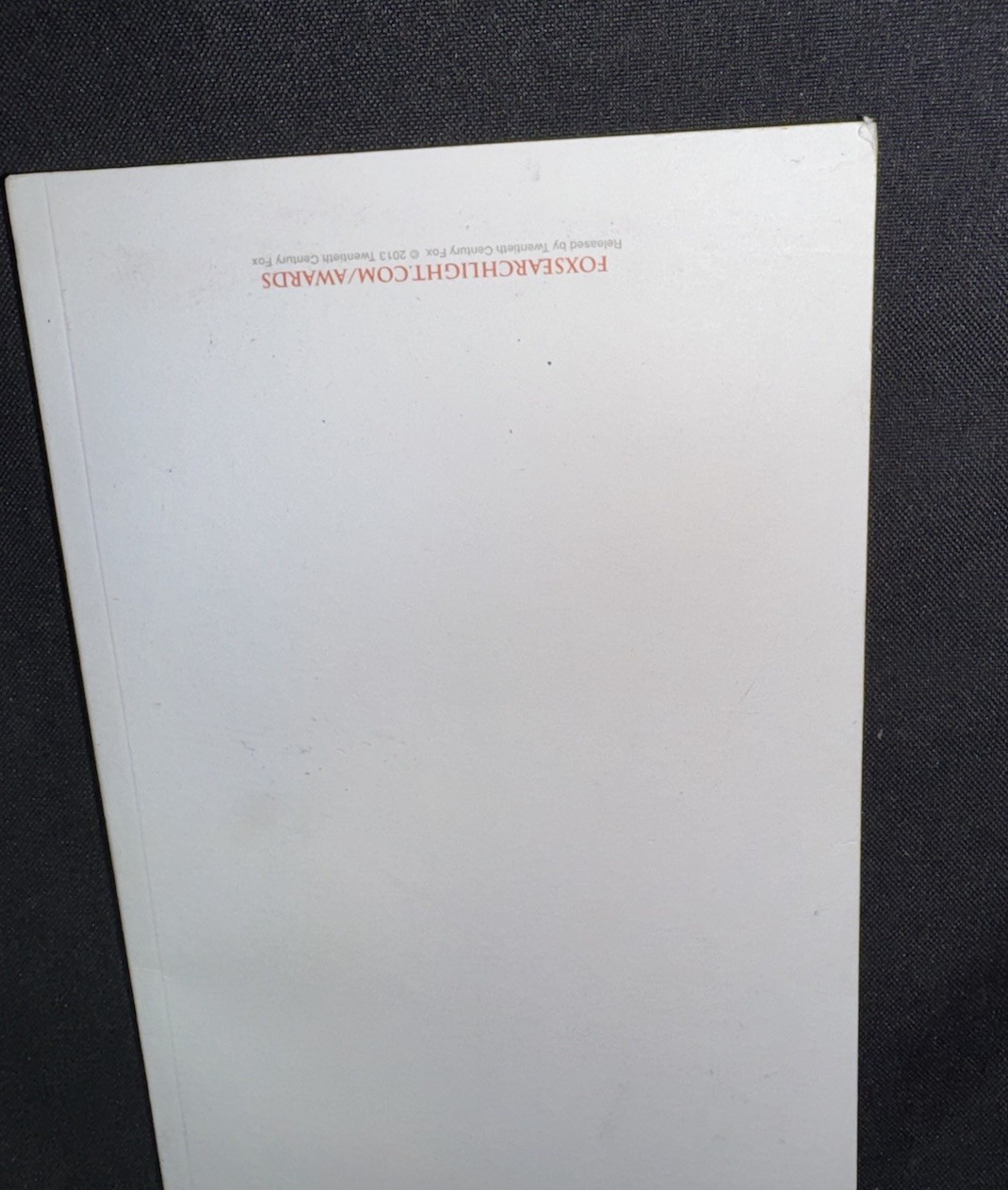 12 Years A Slave FYC Script Screenplay John Ridley Promo Promotional Book