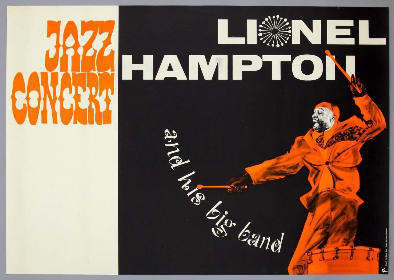 LIONEL HAMPTON – rare vintage original 1961 jazz concert poster *MEYER*