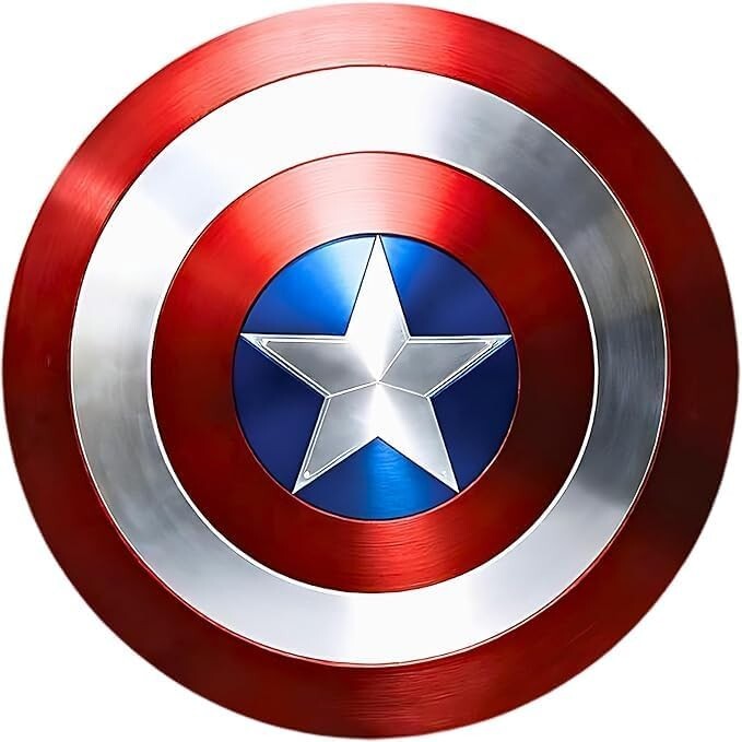 Captain Round Handmade America Shield Metal Replica Round Halloween Shield, Cosp