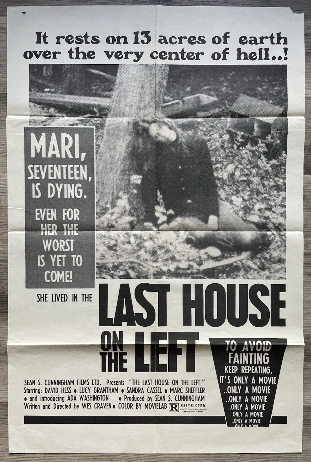 Last House on The Left. orig 1972 one-sheet movie poster. Wes Craven’s 1st movie