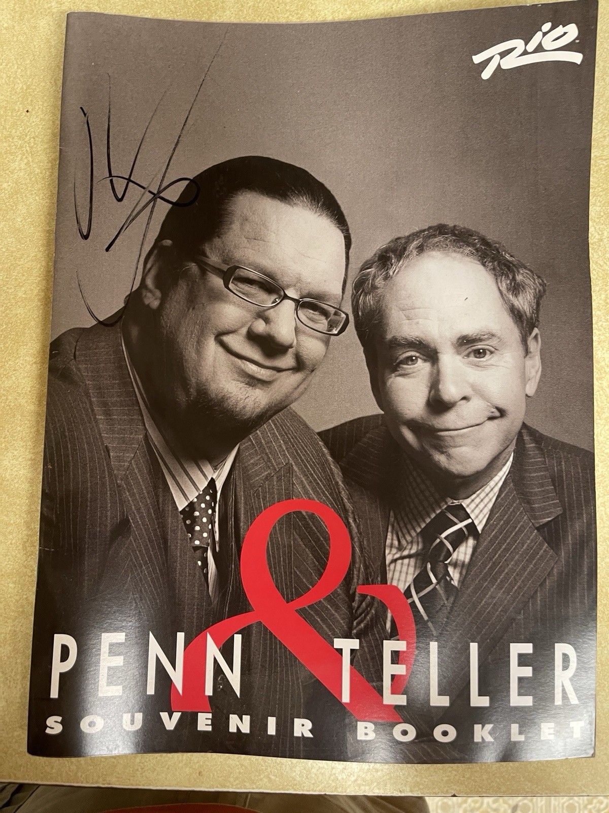 Penn and Teller Program from Rio -Penn Autograph