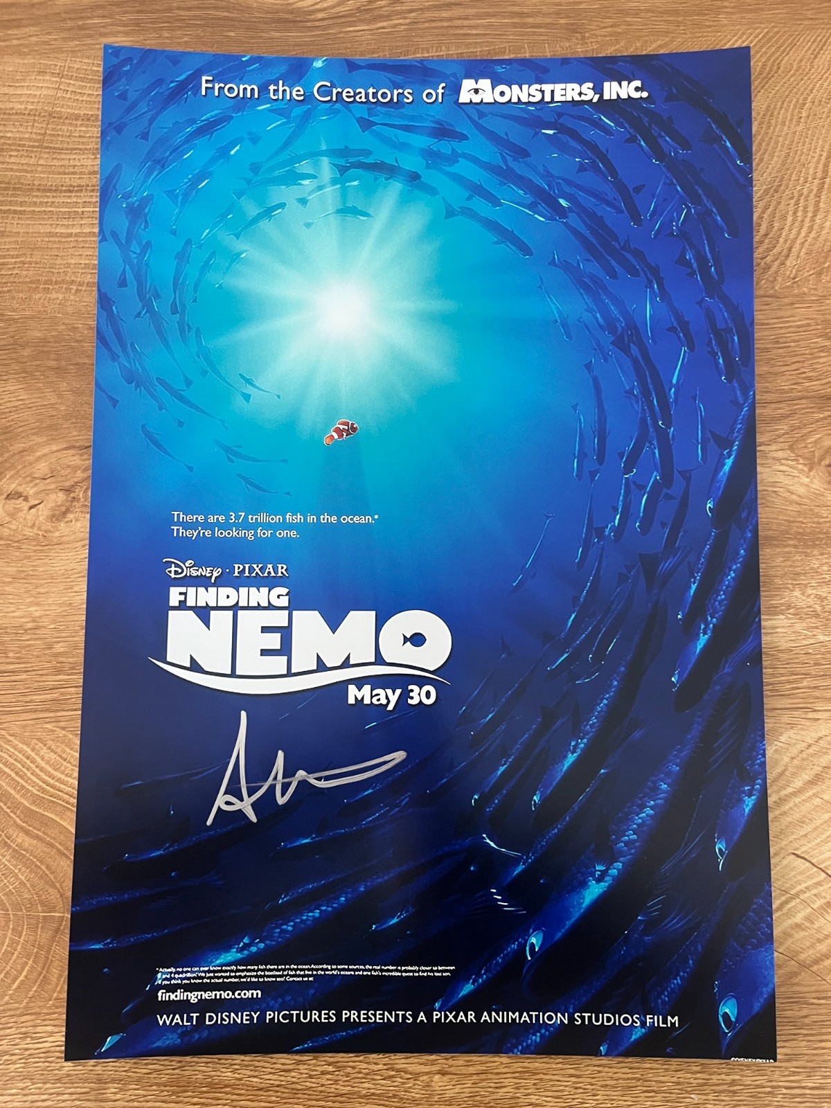 * ANDREW STANTON * signed 12×18 poster * FINDING NEMO * COA *
