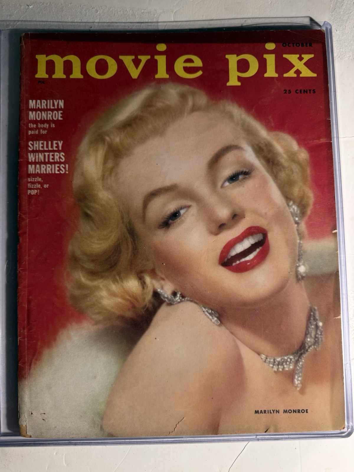 MARILYN MONROE – MOVIE PIX OCTOBER 1952 COLOR COVER MAGAZINE NICE COLLECTIBLE!