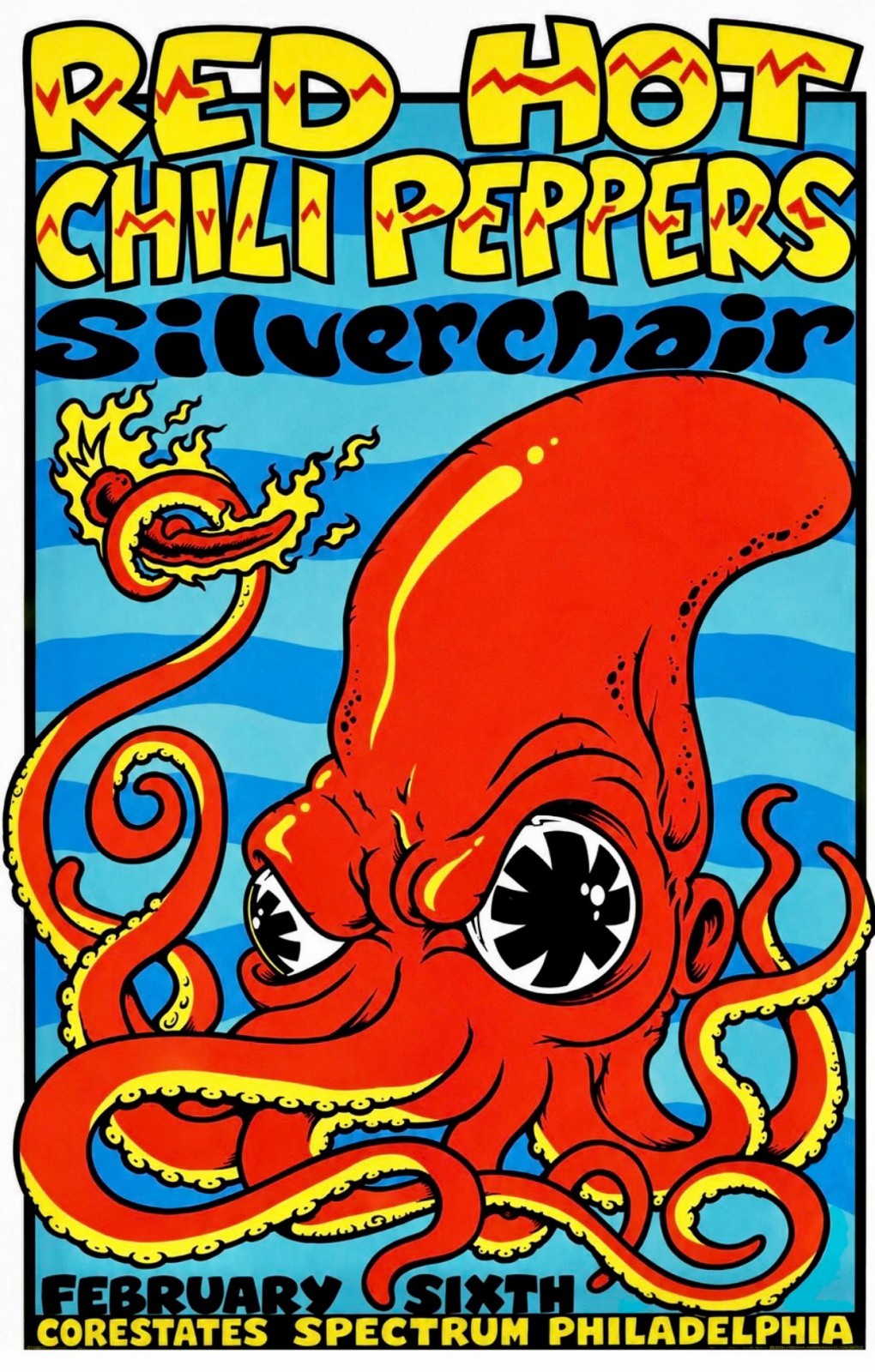 Red Hot Chili Peppers Concert Event Octopus Poster 11×17 inch