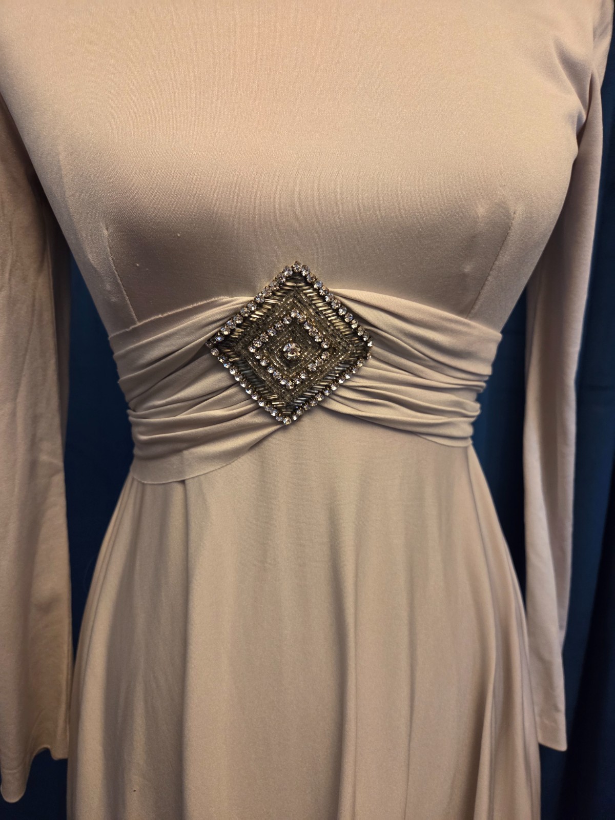 Doris Day Owned Worn Creme Silk Turtle neck Gown from stylist Sydney Guilaroff