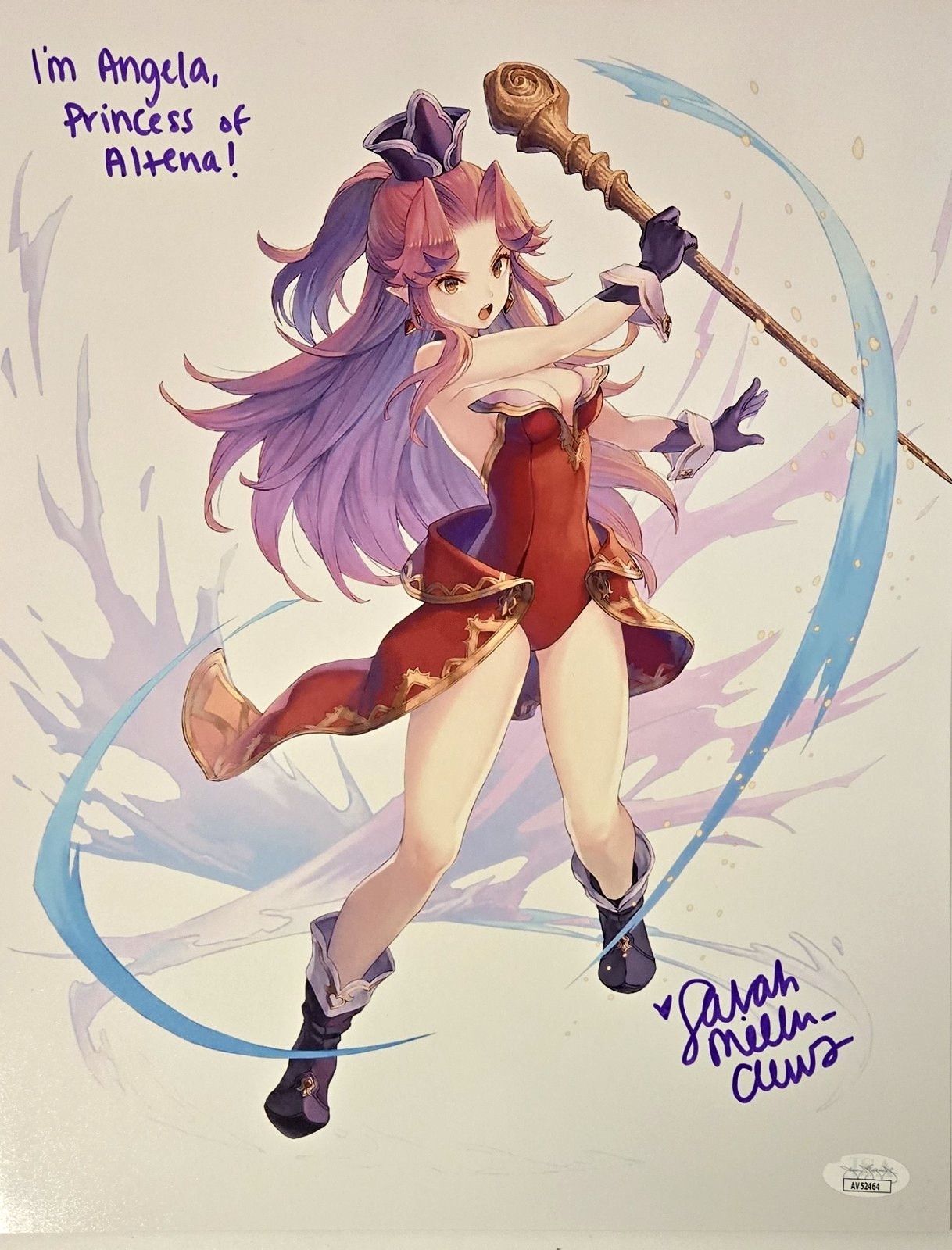 Trials of Mana Signed Photo Angela Sarah Miller Crews Autograph JSA COA 64