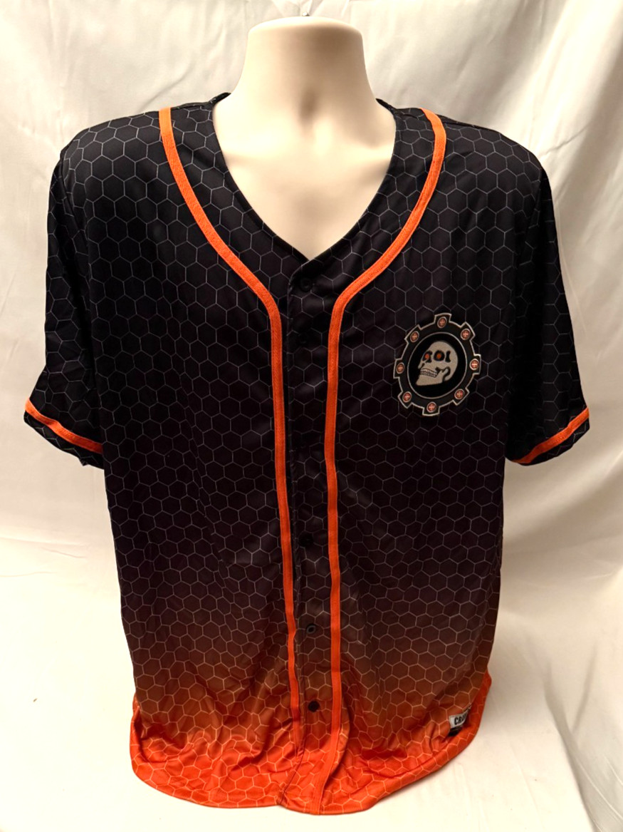 Crankdat EDM DJ Official Embroidered Black/Orange Baseball Jersey SM Small