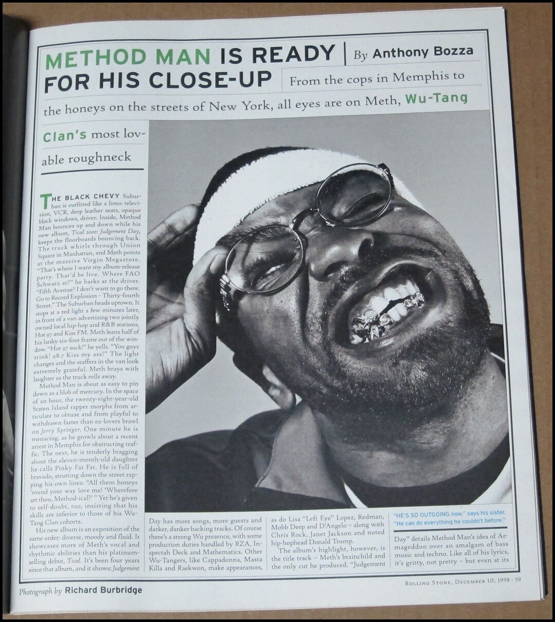 12/10/1998 Rolling Stone Magazine Will Smith Barenaked Ladies Method Man Lennon