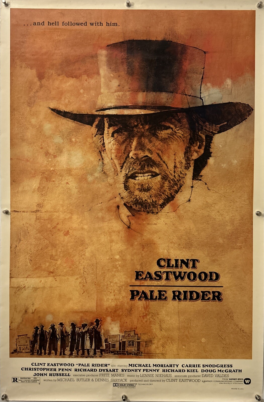 PALE RIDER Original Movie Poster – 1985 – CLINT EASTWOOD – ROLLED!